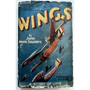 RARE London 1929 Wings Movie Tie In Book Clara Bow Gary Cooper w Dust Cover